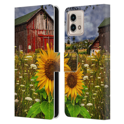 Celebrate Life Gallery Florals Barn Meadow Flowers Leather Book Wallet Case Cover For Motorola Moto G Stylus 5G 2023