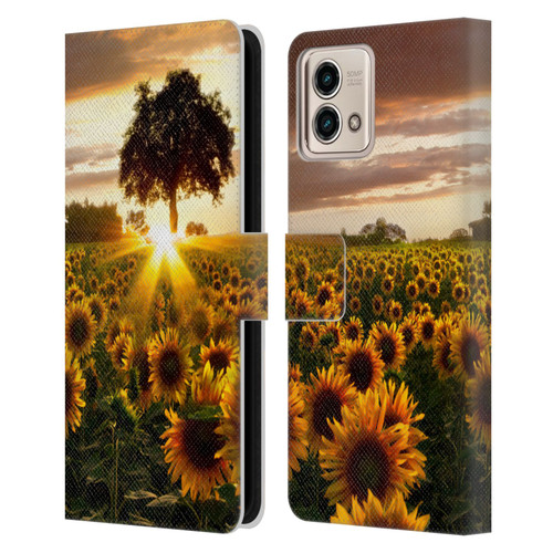 Celebrate Life Gallery Florals Fields Of Gold Leather Book Wallet Case Cover For Motorola Moto G Stylus 5G 2023