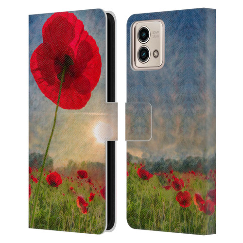 Celebrate Life Gallery Florals Red Flower Leather Book Wallet Case Cover For Motorola Moto G Stylus 5G 2023