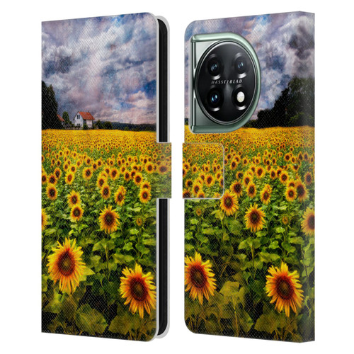 Celebrate Life Gallery Florals Dreaming Of Sunflowers Leather Book Wallet Case Cover For OnePlus 11 5G