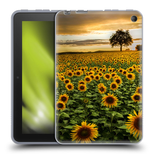 Celebrate Life Gallery Florals Big Sunflower Field Soft Gel Case for Amazon Fire 7 2022