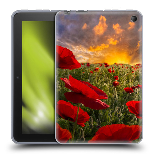 Celebrate Life Gallery Florals Red Flower Field Soft Gel Case for Amazon Fire 7 2022