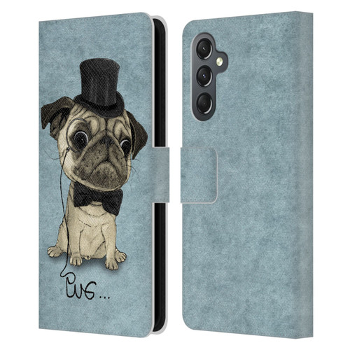 Barruf Dogs Gentle Pug Leather Book Wallet Case Cover For Samsung Galaxy A25 5G