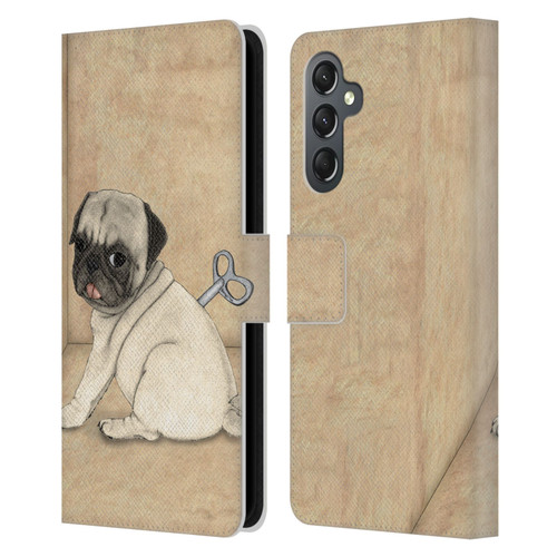 Barruf Dogs Pug Toy Leather Book Wallet Case Cover For Samsung Galaxy A25 5G