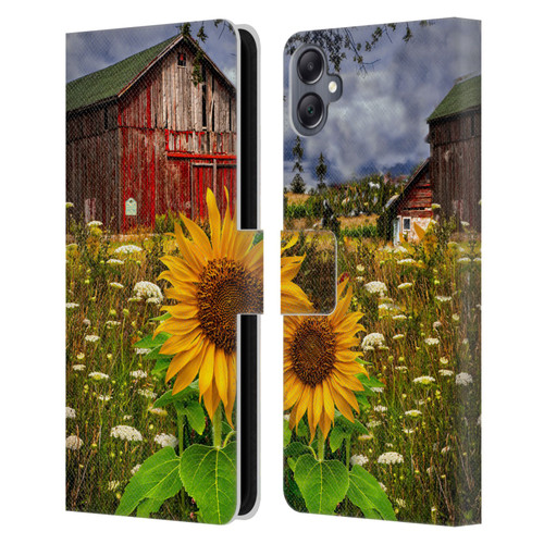 Celebrate Life Gallery Florals Barn Meadow Flowers Leather Book Wallet Case Cover For Samsung Galaxy A05