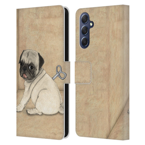 Barruf Dogs Pug Toy Leather Book Wallet Case Cover For Samsung Galaxy M54 5G