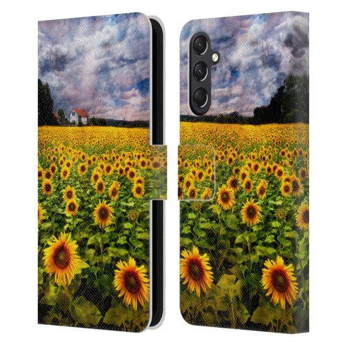 Celebrate Life Gallery Florals Dreaming Of Sunflowers Leather Book Wallet Case Cover For Samsung Galaxy A24 4G / M34 5G