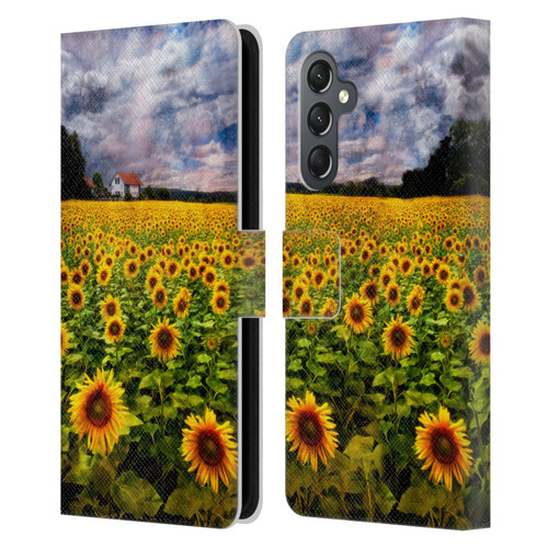 Celebrate Life Gallery Florals Dreaming Of Sunflowers Leather Book Wallet Case Cover For Samsung Galaxy A25 5G