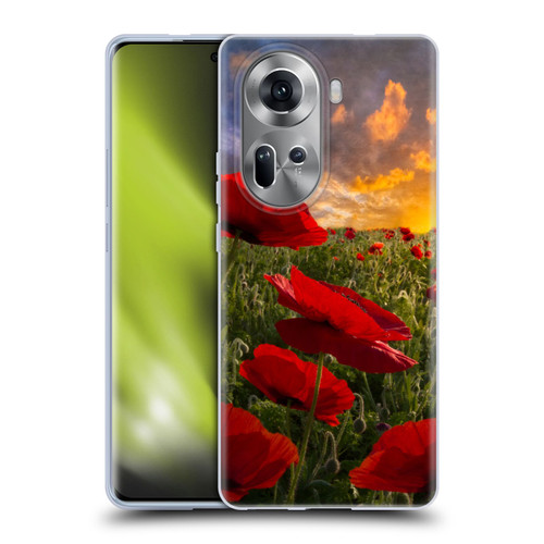 Celebrate Life Gallery Florals Red Flower Field Soft Gel Case for OPPO Reno11