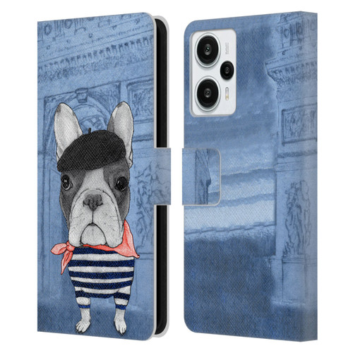 Barruf Dogs French Bulldog Leather Book Wallet Case Cover For Xiaomi Redmi Note 12T