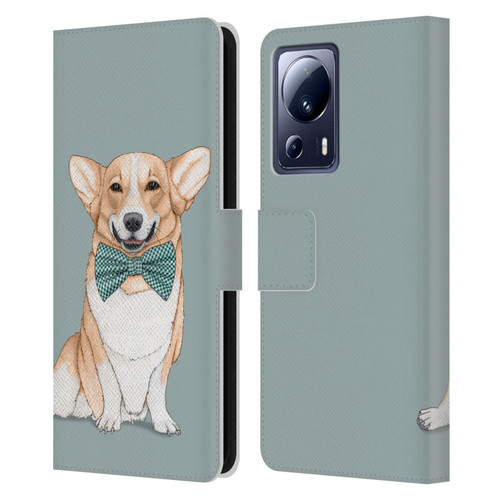 Barruf Dogs Corgi Leather Book Wallet Case Cover For Xiaomi 13 Lite 5G