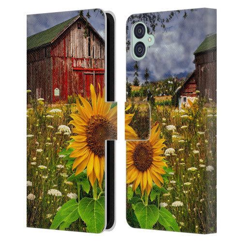 Celebrate Life Gallery Florals Barn Meadow Flowers Leather Book Wallet Case Cover For Samsung Galaxy M04 5G / A04e