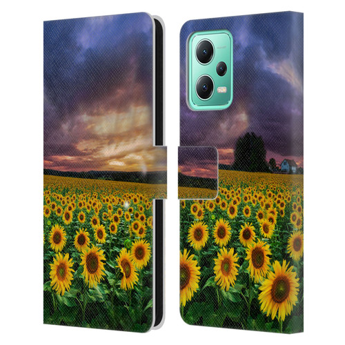 Celebrate Life Gallery Florals Stormy Sunrise Leather Book Wallet Case Cover For Xiaomi Redmi Note 12 5G