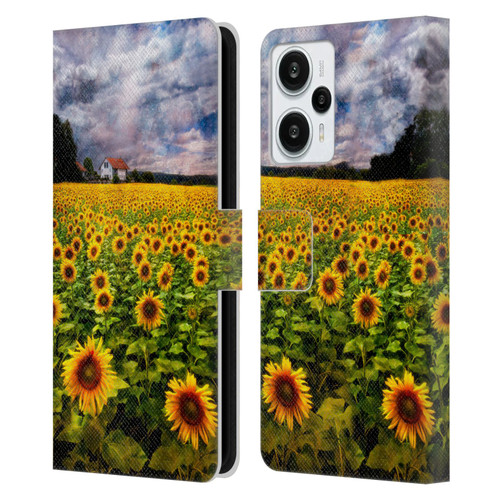 Celebrate Life Gallery Florals Dreaming Of Sunflowers Leather Book Wallet Case Cover For Xiaomi Redmi Note 12T