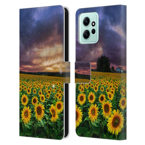 Celebrate Life Gallery Florals Stormy Sunrise Leather Book Wallet Case Cover For Xiaomi Redmi 12