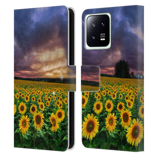 Celebrate Life Gallery Florals Stormy Sunrise Leather Book Wallet Case Cover For Xiaomi 13 5G
