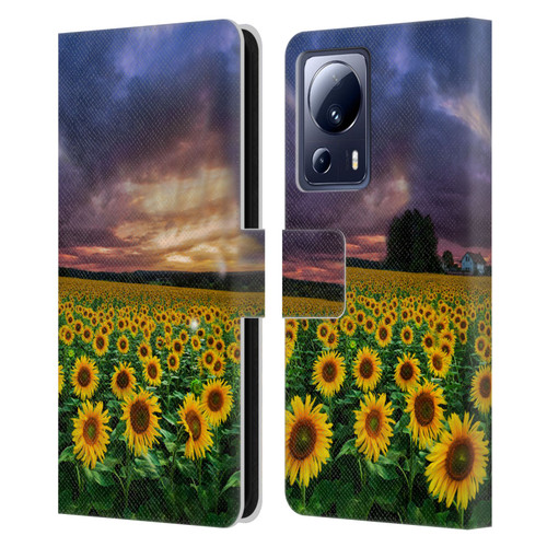 Celebrate Life Gallery Florals Stormy Sunrise Leather Book Wallet Case Cover For Xiaomi 13 Lite 5G