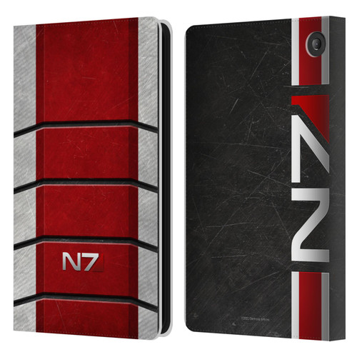 EA Bioware Mass Effect Graphics N7 Logo Armor Leather Book Wallet Case Cover For Amazon Fire 7 2022