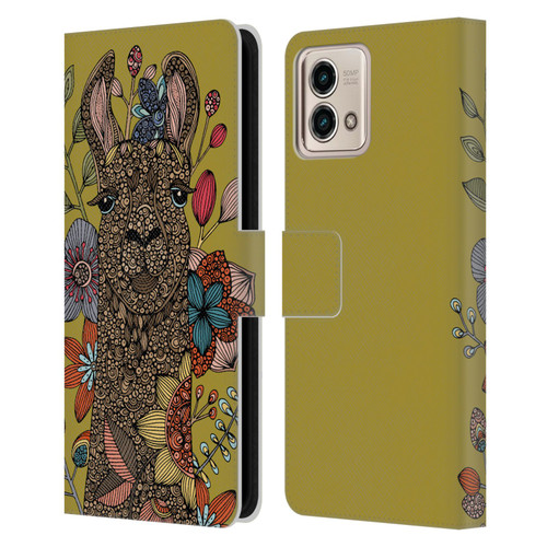 Valentina Animals And Floral Llama Leather Book Wallet Case Cover For Motorola Moto G Stylus 5G 2023