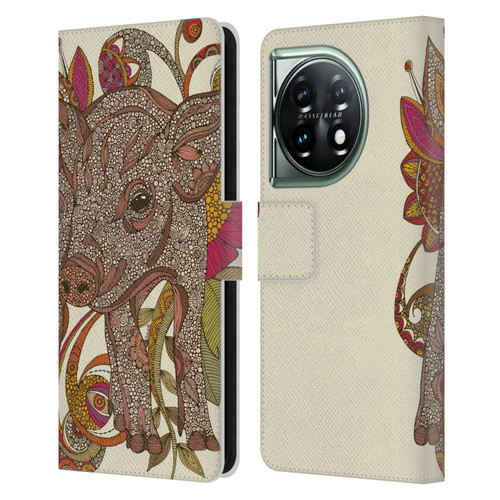 Valentina Animals And Floral Paisley Piggy Leather Book Wallet Case Cover For OnePlus 11 5G