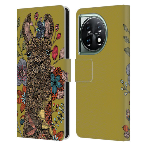 Valentina Animals And Floral Llama Leather Book Wallet Case Cover For OnePlus 11 5G