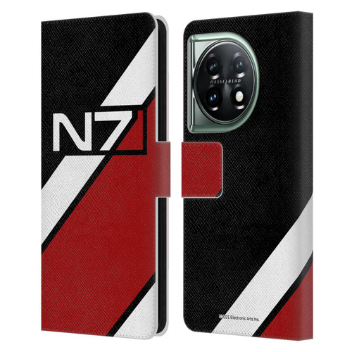 EA Bioware Mass Effect Graphics N7 Logo Stripes Leather Book Wallet Case Cover For OnePlus 11 5G