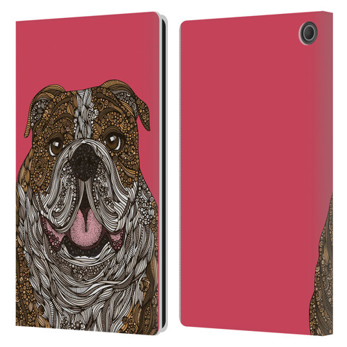 Valentina Dogs English Bulldog Leather Book Wallet Case Cover For Amazon Fire Max 11 2023