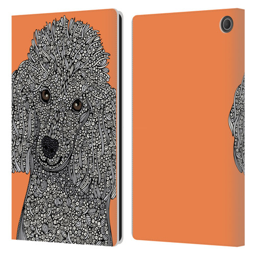 Valentina Dogs Poodle Leather Book Wallet Case Cover For Amazon Fire Max 11 2023