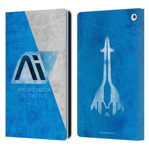 EA Bioware Mass Effect Andromeda Graphics Initiative Distressed Leather Book Wallet Case Cover For Amazon Fire HD 8/Fire HD 8 Plus 2020