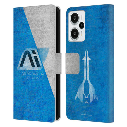 EA Bioware Mass Effect Andromeda Graphics Initiative Distressed Leather Book Wallet Case Cover For Xiaomi Redmi Note 12T