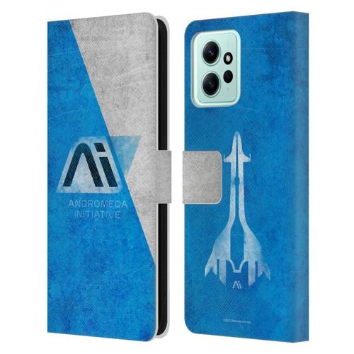 EA Bioware Mass Effect Andromeda Graphics Initiative Distressed Leather Book Wallet Case Cover For Xiaomi Redmi 12