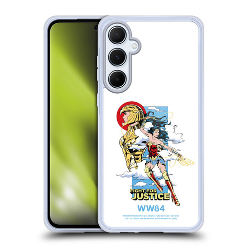 Wonder Woman 1984 Retro Art Fight For Justice Soft Gel Case for Samsung Galaxy A55 5G