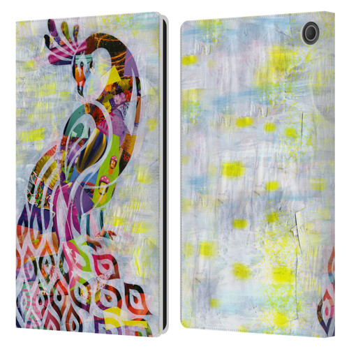 Artpoptart Animals Peacock Leather Book Wallet Case Cover For Amazon Fire Max 11 2023