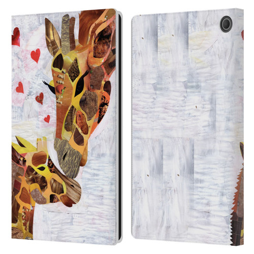 Artpoptart Animals Sweet Giraffes Leather Book Wallet Case Cover For Amazon Fire Max 11 2023