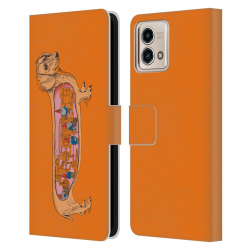 Rachel Caldwell Animals 3 Dachshund Leather Book Wallet Case Cover For Motorola Moto G Stylus 5G 2023