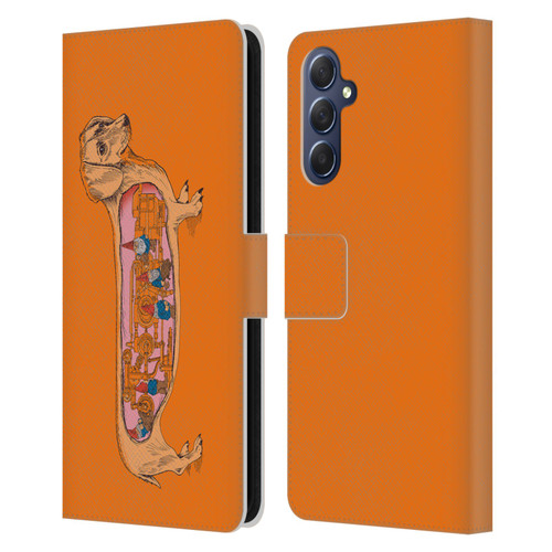 Rachel Caldwell Animals 3 Dachshund Leather Book Wallet Case Cover For Samsung Galaxy M54 5G