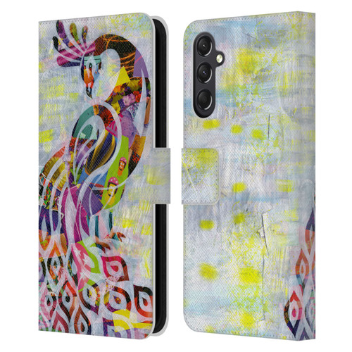 Artpoptart Animals Peacock Leather Book Wallet Case Cover For Samsung Galaxy A24 4G / M34 5G