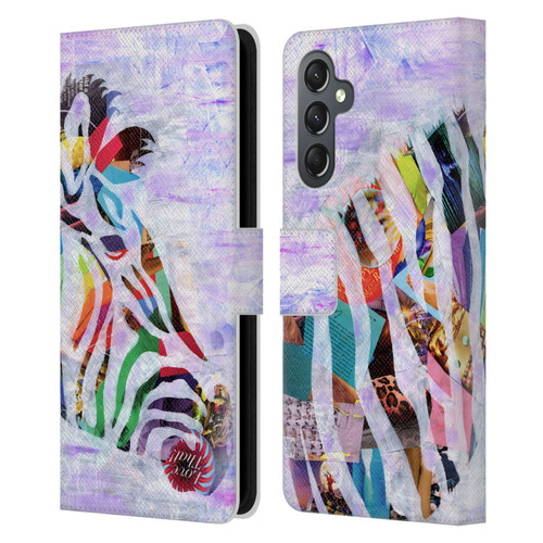 Artpoptart Animals Purple Zebra Leather Book Wallet Case Cover For Samsung Galaxy A25 5G