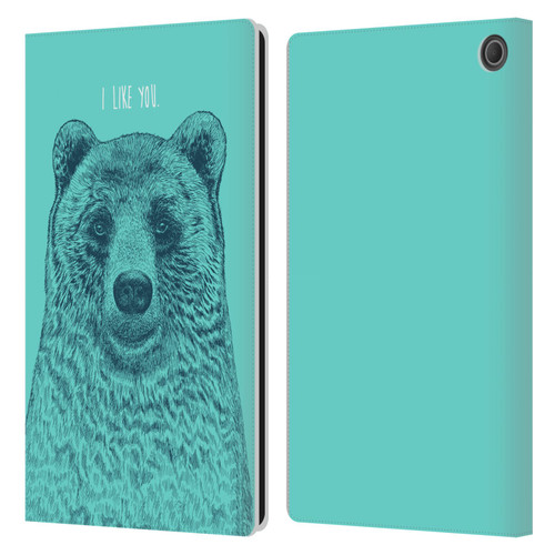 Rachel Caldwell Illustrations Bear Root Leather Book Wallet Case Cover For Amazon Fire Max 11 2023