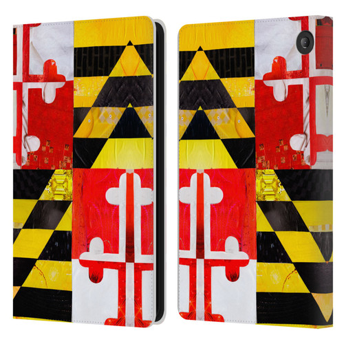 Artpoptart Flags Maryland Leather Book Wallet Case Cover For Amazon Fire 7 2022