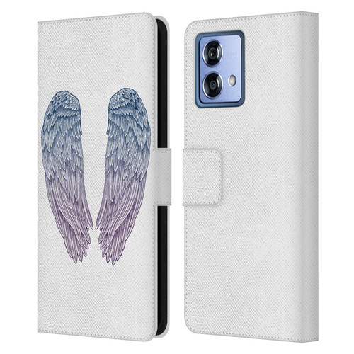 Rachel Caldwell Illustrations Angel Wings Leather Book Wallet Case Cover For Motorola Moto G84 5G