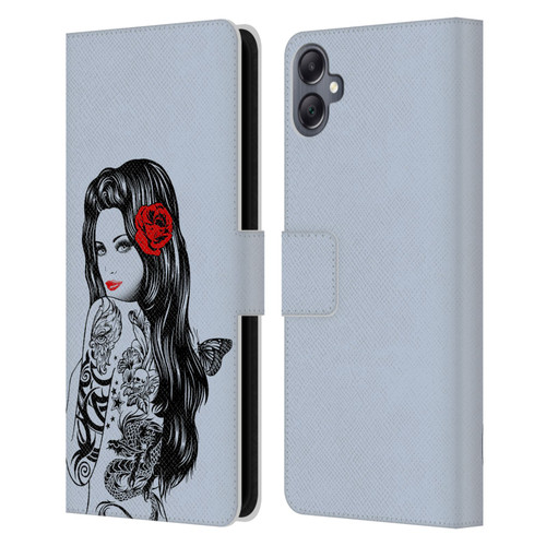 Rachel Caldwell Illustrations Tattoo Girl Leather Book Wallet Case Cover For Samsung Galaxy A05