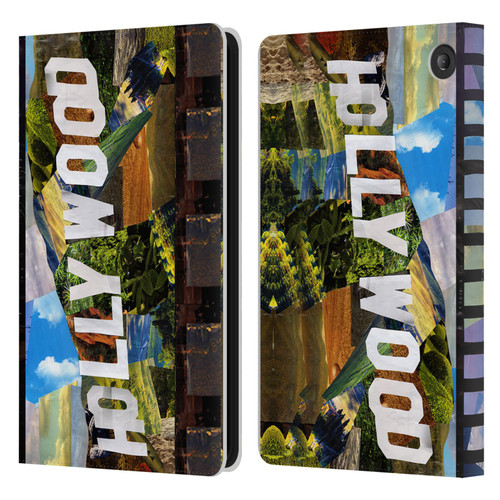 Artpoptart Travel Hollywood Leather Book Wallet Case Cover For Amazon Fire 7 2022