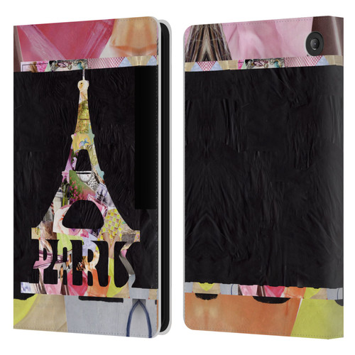 Artpoptart Travel Paris Leather Book Wallet Case Cover For Amazon Fire 7 2022