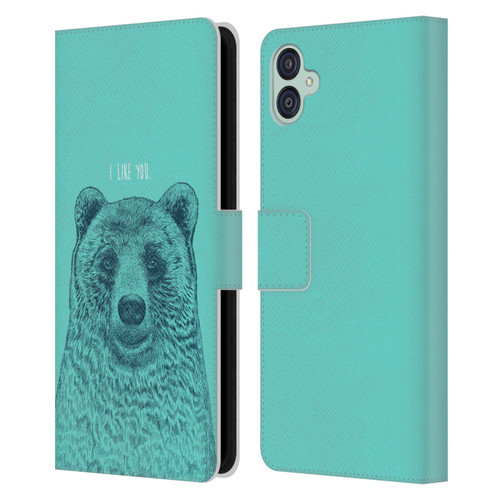 Rachel Caldwell Illustrations Bear Root Leather Book Wallet Case Cover For Samsung Galaxy M04 5G / A04e