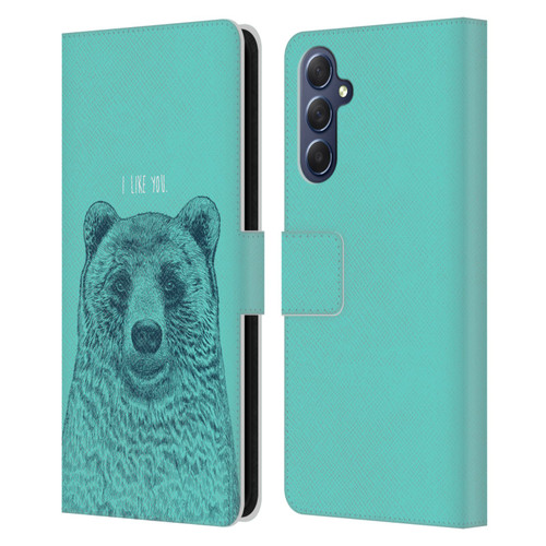 Rachel Caldwell Illustrations Bear Root Leather Book Wallet Case Cover For Samsung Galaxy M54 5G