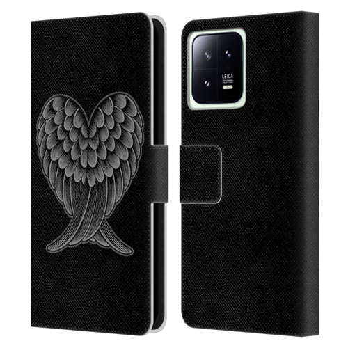 Rachel Caldwell Illustrations Heart Wings Leather Book Wallet Case Cover For Xiaomi 13 5G