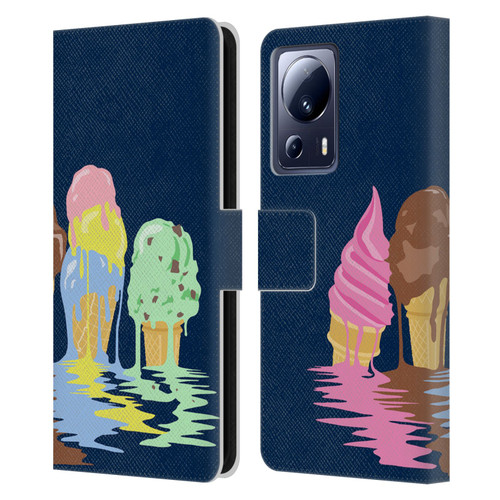 Rachel Caldwell Illustrations Ice Cream River Leather Book Wallet Case Cover For Xiaomi 13 Lite 5G