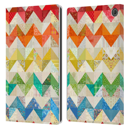 Rachel Caldwell Patterns Zigzag Quilt Leather Book Wallet Case Cover For Amazon Fire Max 11 2023