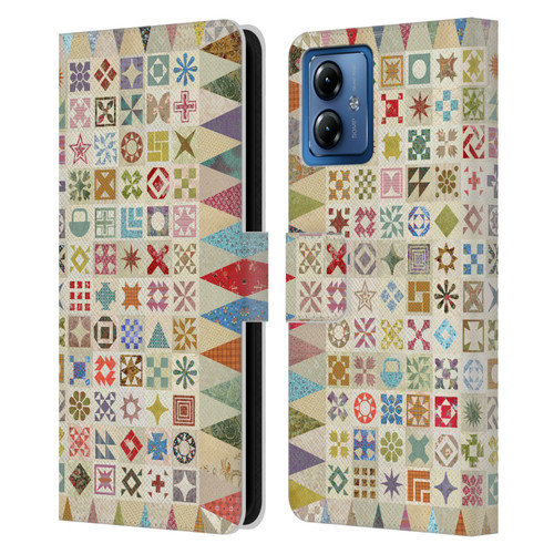 Rachel Caldwell Patterns Jane Leather Book Wallet Case Cover For Motorola Moto G14